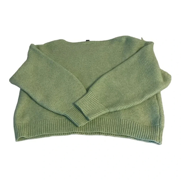 SCOOP Women’sl Crochet Fringe Sweater Sage Green - Picture 9 of 10